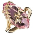 thumbnail image 1 of 18K Gold Dragonfly Natural Transparent Olive Engagement Wedding Band Ring, 1 of 1