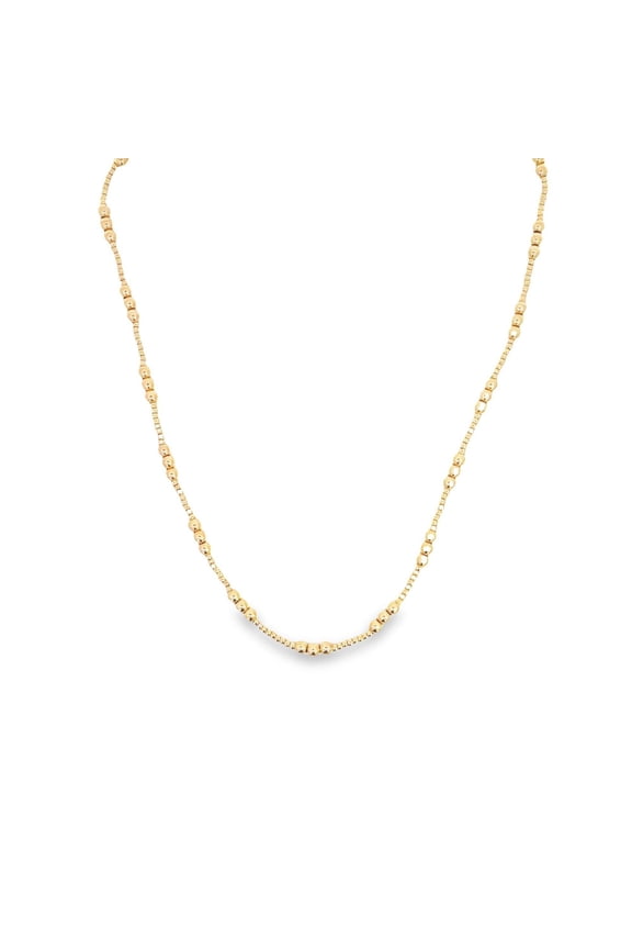 18K Gold Filled 4mm Beaded Chain Necklace (H184)