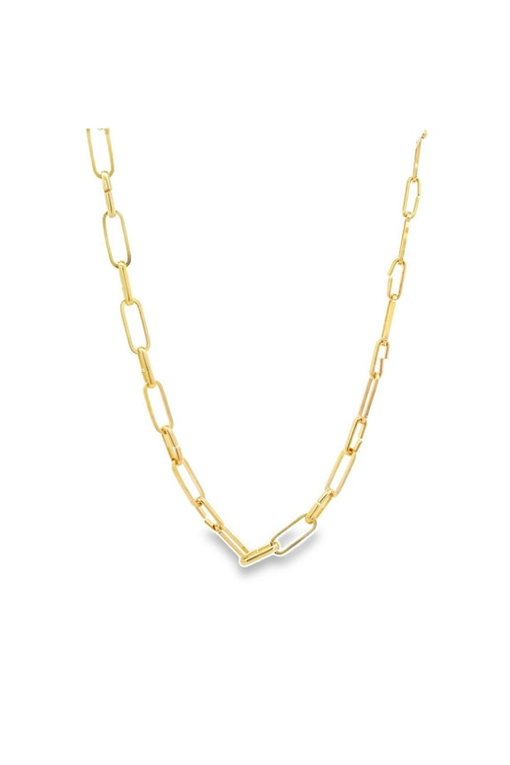 18K Gold Filled 4mm Slim Paper Clip Chain (F171)