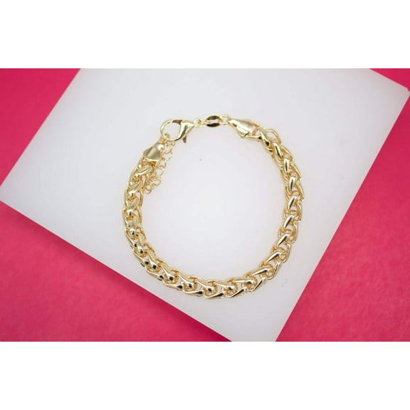 18K Gold Filled 6mm Wheat Bracelet (I25)