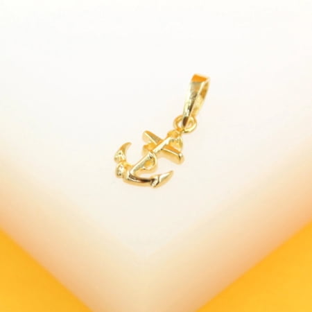 18K Gold Filled Anchor Coin Pendant