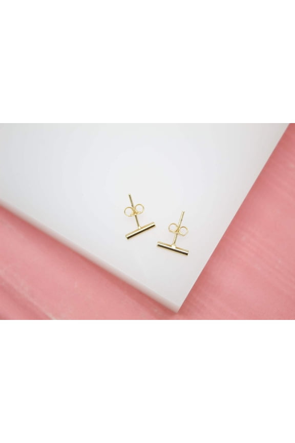 18K Gold Filled Bar Stud Earrings (L44A)(L50-51)