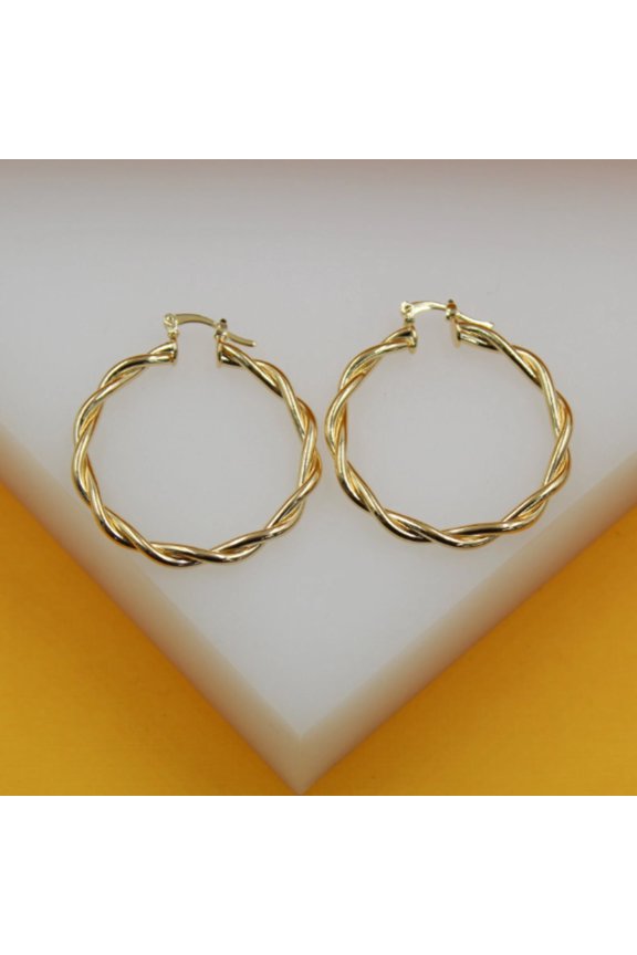 18K Gold Filled Braided Hoops
