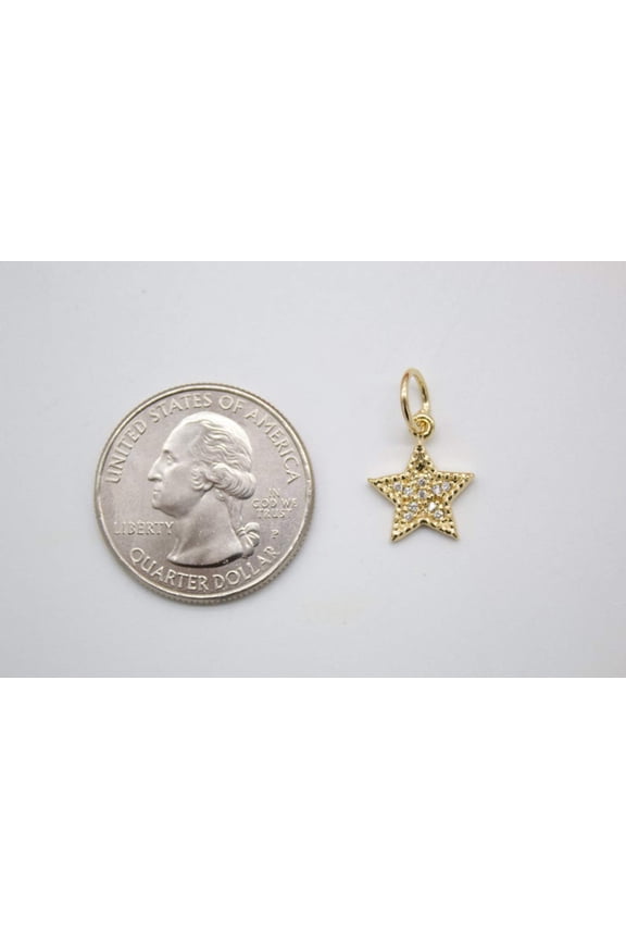 18K Gold Filled CZ Stone Star Pendant