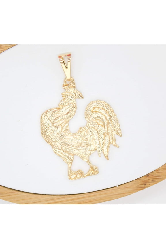 18K Gold Filled Chicken Rooster Bird Pendant (A126)