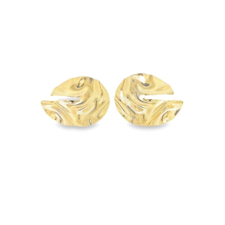 18K Gold Filled Circle Cut Minimalist Stud Earrings (K373)