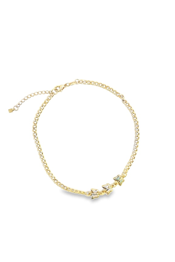 18K Gold Filled Colorful Butterfly Charm Anklet
