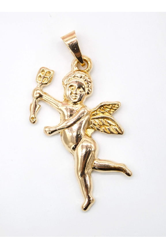 18K Gold Filled Cupid Angel With Arrow Pendant (A120)