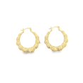 thumbnail image 1 of 18K Gold Filled Designed Round Lever Back Bamboo Hoops (L441), 1 of 3