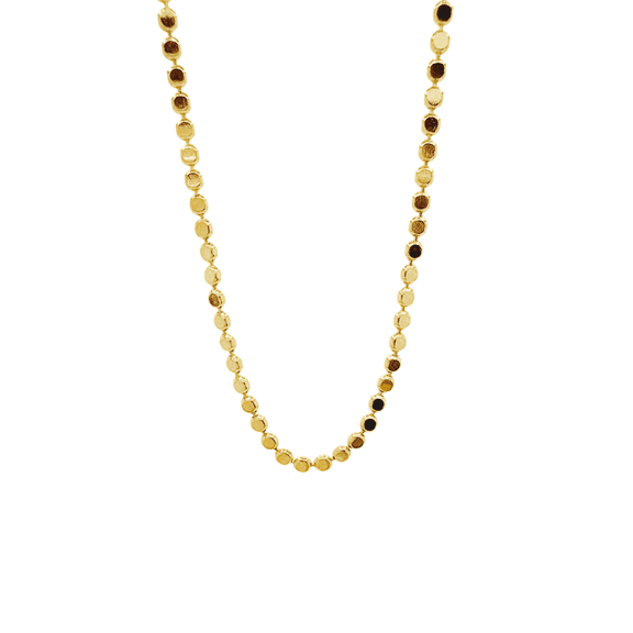 18K Gold Filled Dots Sparkle Necklace, Minimalist Layered Discs Chain, Waterproof Flat Bead Link, Simple Necklaces for Women