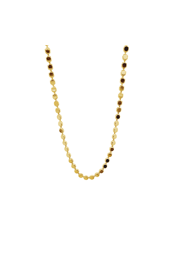 18K Gold Filled Dots Sparkle Necklace, Minimalist Layered Discs Chain, Waterproof Flat Bead Link, Simple Necklaces for Women