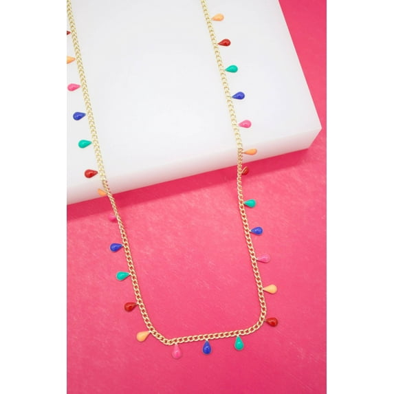 18K Gold Filled Enamel Tear Drop Choker (G56)