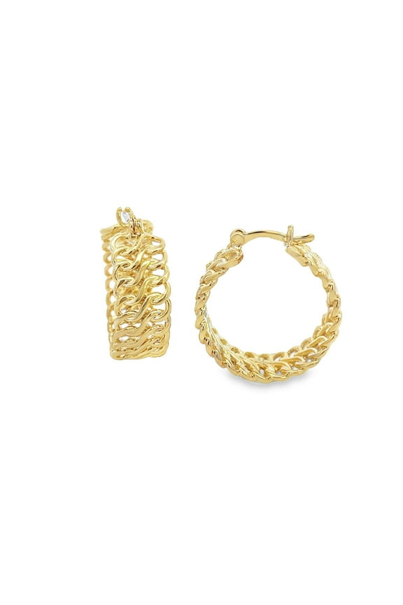 18K Gold Filled Gold Infinity Hoop Earrings | Gold Braided Hoops (J187)