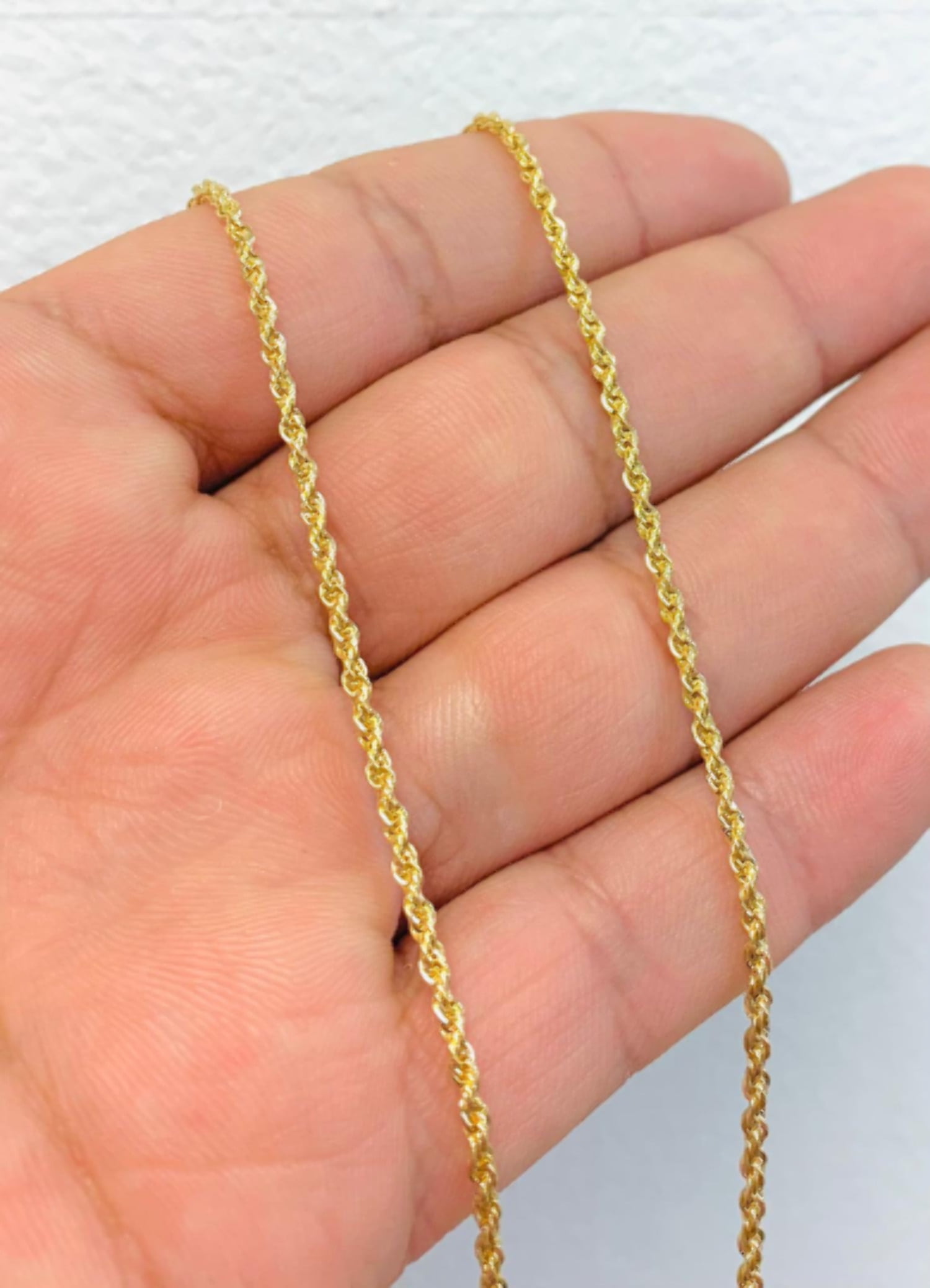 18K Gold Filled Rope Chain Necklace For Mens Womens Kuwait