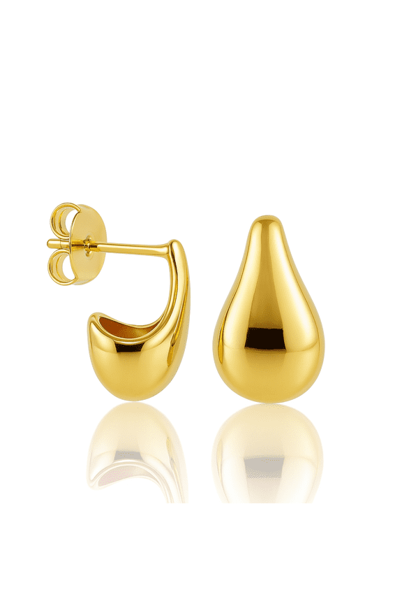 18K Gold Filled Small Teardrop Earrings for Women Hypoallergenic, Waterproof Minimalist Studs, Elegant Everyday Jewelry, Gift for her