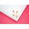 thumbnail image 1 of 18K Gold Filled Star Fish Stud Dangle Earrings With CZ Stones, 1 of 1