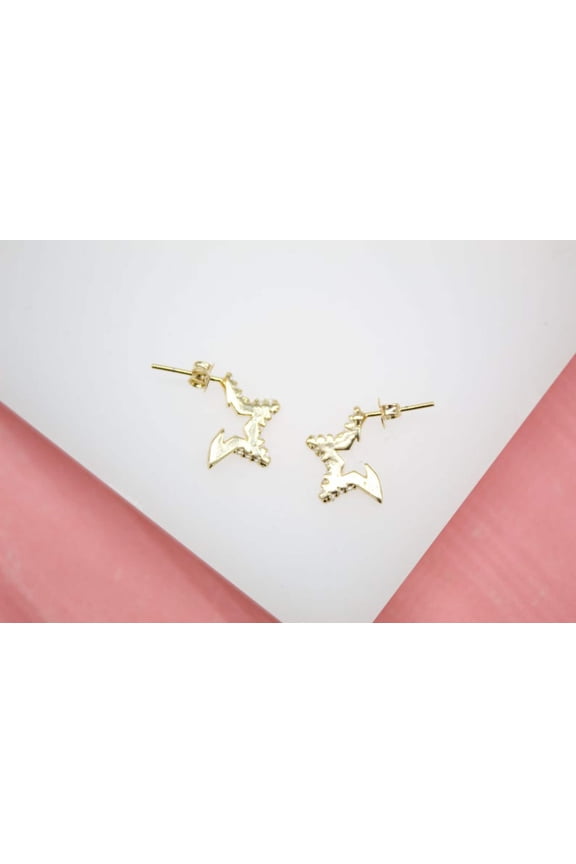 18K Gold Filled Star Stud Earrings With Micro CZ Stones