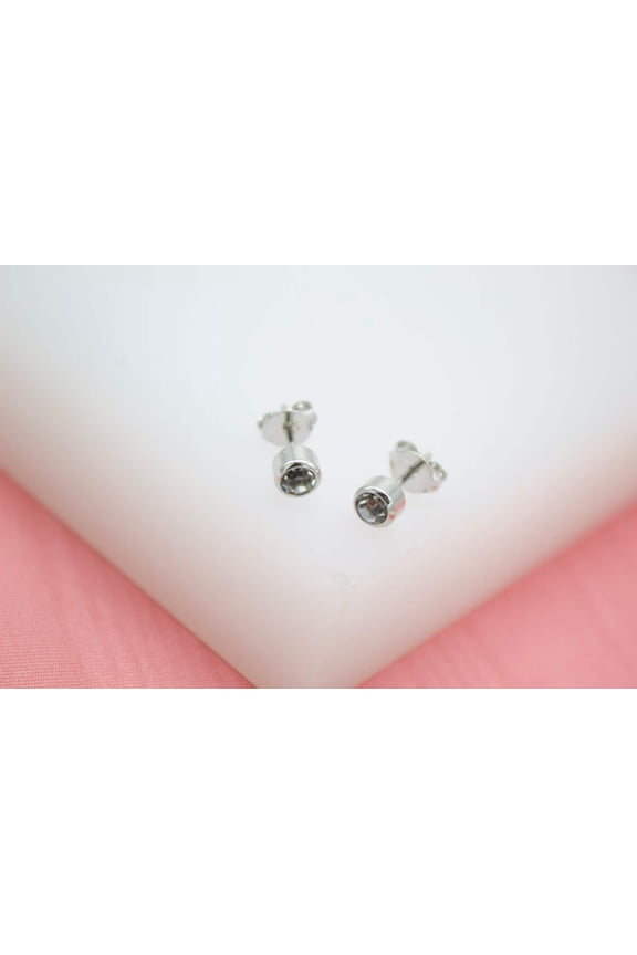 18K Gold Filled Stud Earrings With CZ Cubic Zirconia Stone