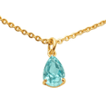 thumbnail image 1 of 18K Gold Filled Teal Pendant Necklace for Women • CZ Solitaire Necklace • Marquise, Pear or Emerald Cut • Minimalist Simple Jewelry, 1 of 5