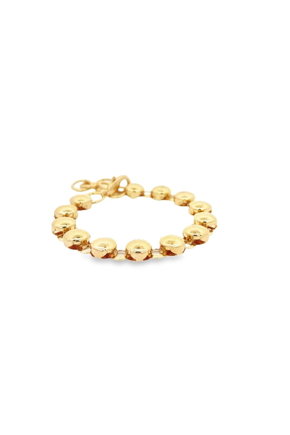18K Gold Filled Thick Circle Disc Bracelet (I545)