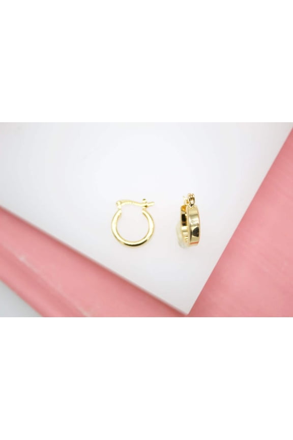 18K Gold Filled Thick Leverback Earrings (L239)