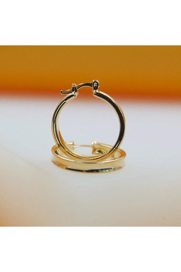 18K Gold Filled Thin Lever Back Hoop Earrings (K115A)