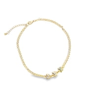 18K Gold Filled Three Toned CZ Butterfly Bracelet I236
