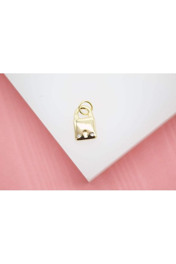 18K Gold Filled Tiny Lock Charm