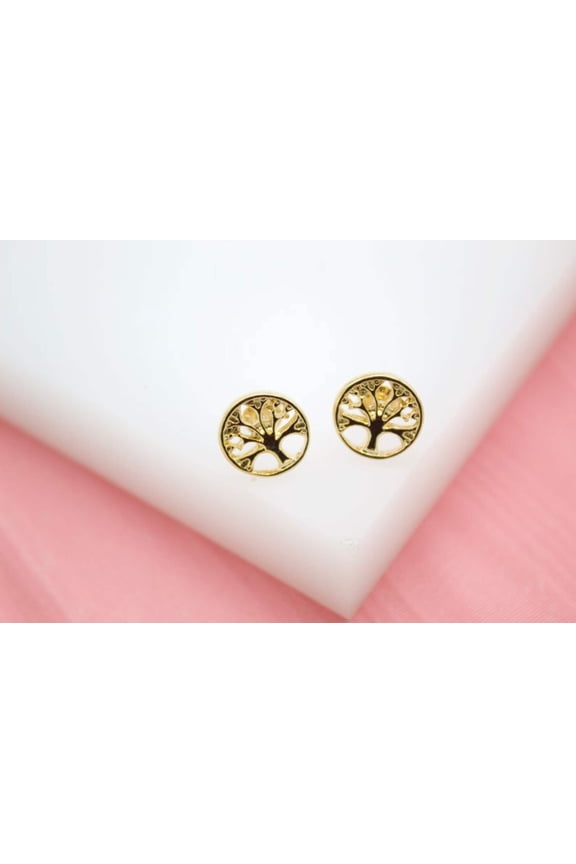 18K Gold Filled Tree of Life Earrings (L40)