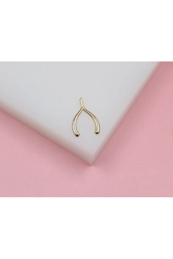 18K Gold Filled Wish Bone Pendant Charm (A258)