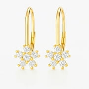 AMY AND ANNETTE Lever Back Earrings with Crystals in 18K Gold Plated