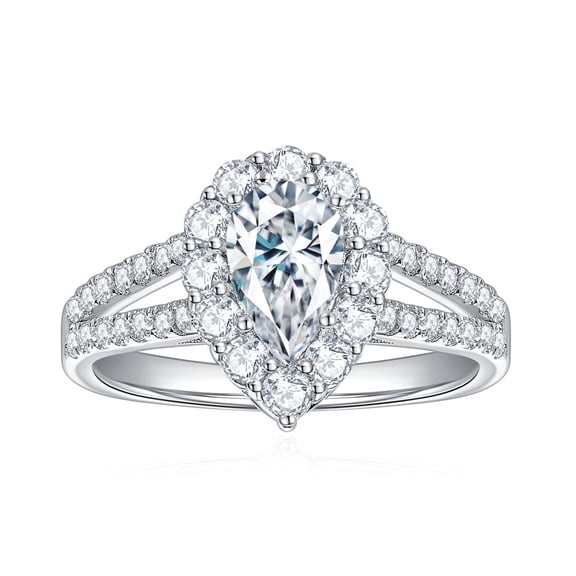 18K Gold Moissanite Rings for Women 1ct Pear Cut D Color VVS1 Moissanite Engagement Rings jewelry S925 Sterling Silver Rings Women Diamond Rings with Certificate