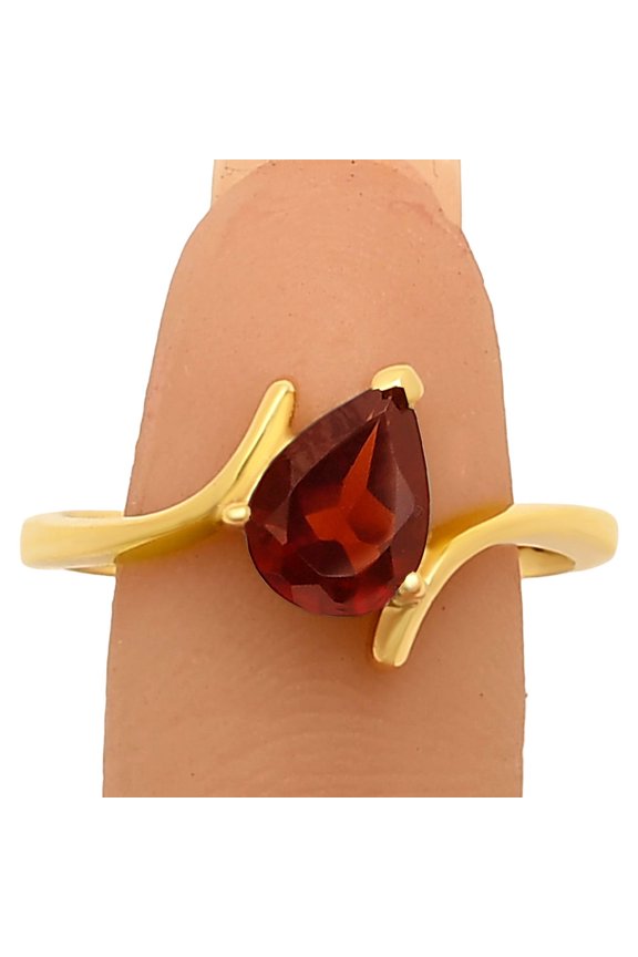 18K Gold Over Brass Hessonite Garnet - Madagascar Ring s.5 Jewelry RM-1731 TGR1001_E_5