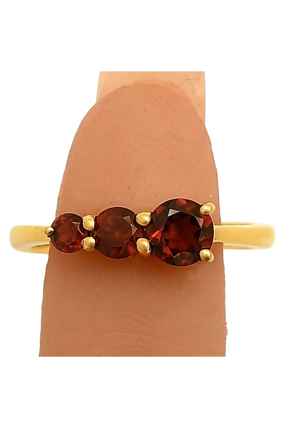 18K Gold Over Brass Hessonite Garnet - Madagascar Ring s.6 Jewelry RM-1759 TGR1021_C_6