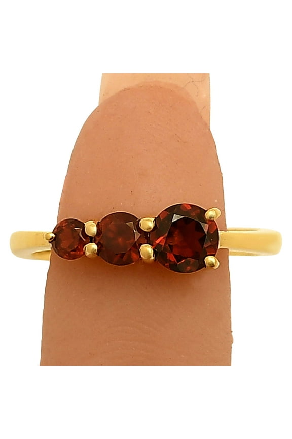 18K Gold Over Brass Hessonite Garnet - Madagascar Ring s.7 Jewelry RM-1759 TGR1021_C_7