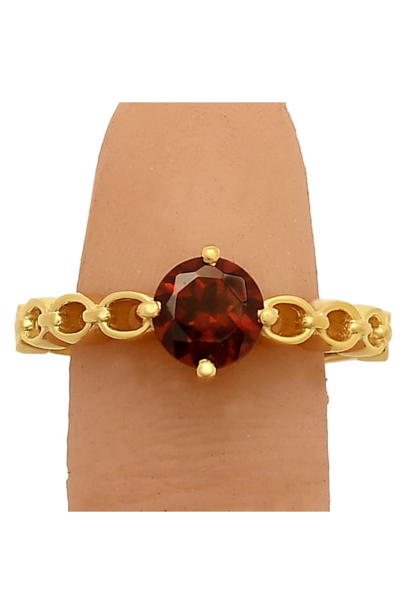 18K Gold Over Brass Hessonite Garnet - Madagascar Ring s.8 Jewelry RM-1762 TGR1030_A_8