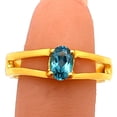 thumbnail image 1 of 18K Gold Over Brass London Blue Topaz Ring s.6 Jewelry RM-1754 TGR1008_F_6, 1 of 6