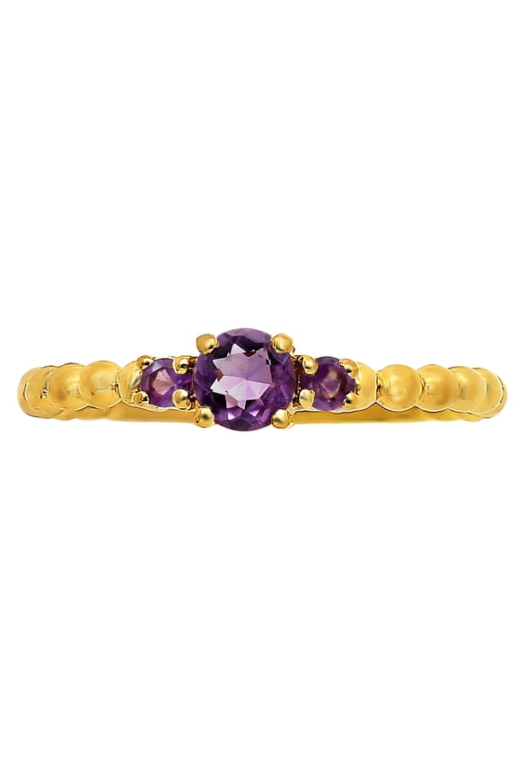 18K Gold Over Brass Natural African Amethyst Ring s.7 Jewelry RM-1047 TGR1041_B_7