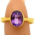 thumbnail image 1 of 18K Gold Over Brass Natural Amethyst - Brazil Ring s.6 Jewelry RM-1001 TGR1032_C_6, 1 of 6