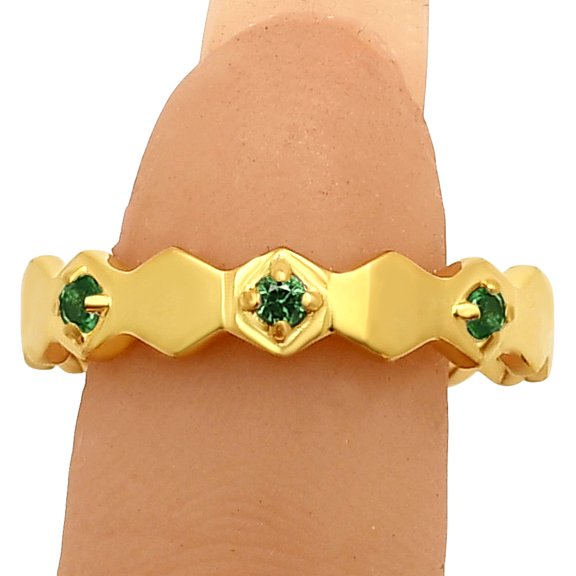 18K Gold Over Brass Natural Green Onyx Ring s.7 Jewelry RM-1766 TGR1035_D_7