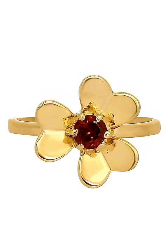 18K Gold Over Brass Natural Hessonite Garnet Ring s.8 Jewelry RM-1771 TGR1044_A_8
