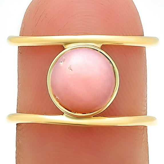 18K Gold Over Brass Natural Pink Opal - Australia Ring s.8 Jewelry RM-1742 TGR1010_B_8