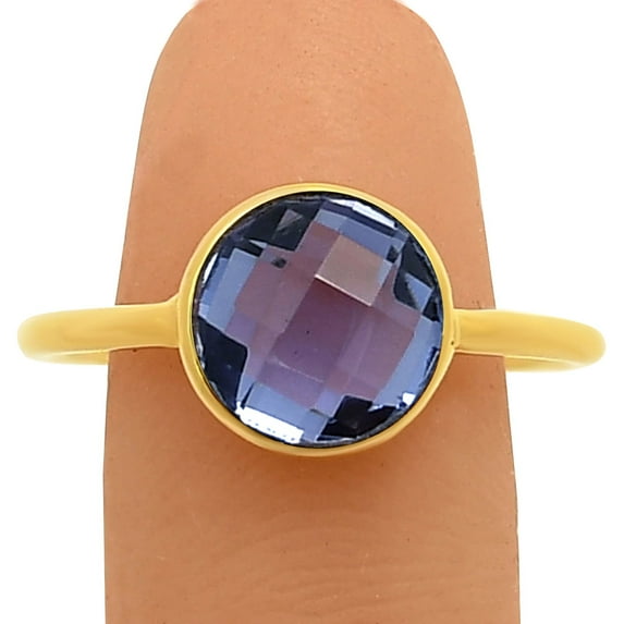 18K Gold Over Brass Natural Tanzanite Ring s.9 Jewelry RM-1753 TGR1026_B_9