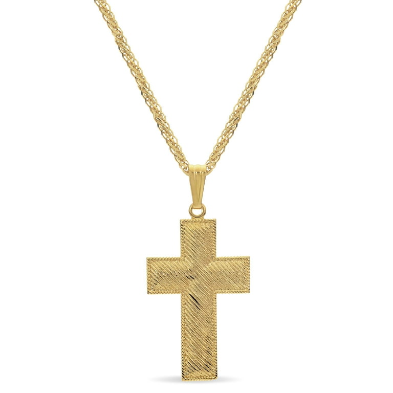 1 inch gold cross pendant deals