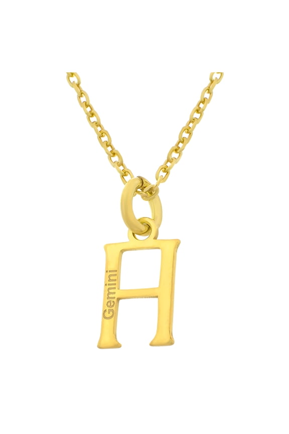 18K Gold Over Sterling Silver Gemini Zodiac Pendant Necklace 18 Inches