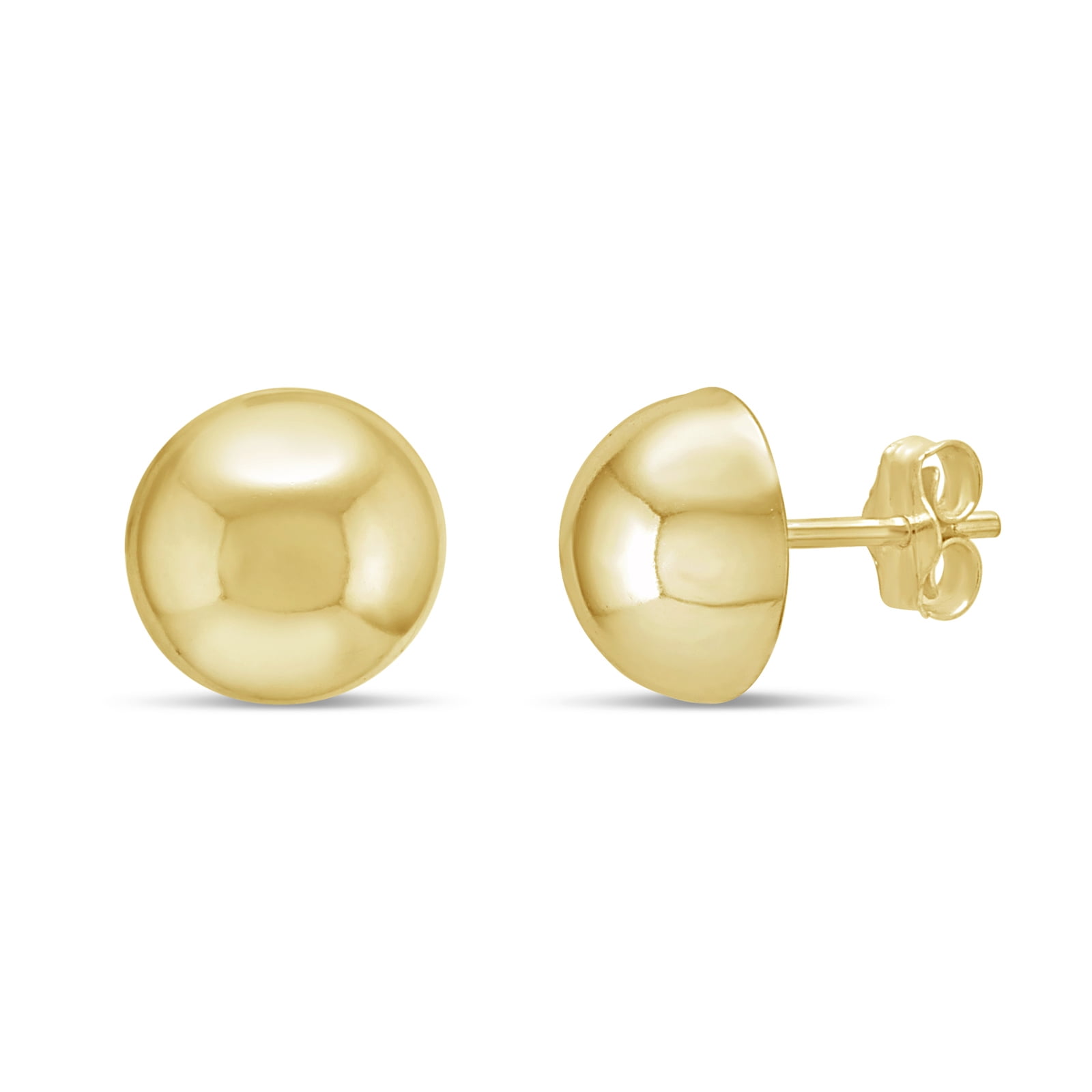 18K Gold Over Sterling Silver Half Ball Stud Earrings Walmart