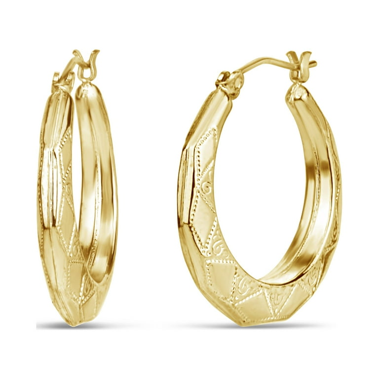 Gold over sterling store silver hoop earrings