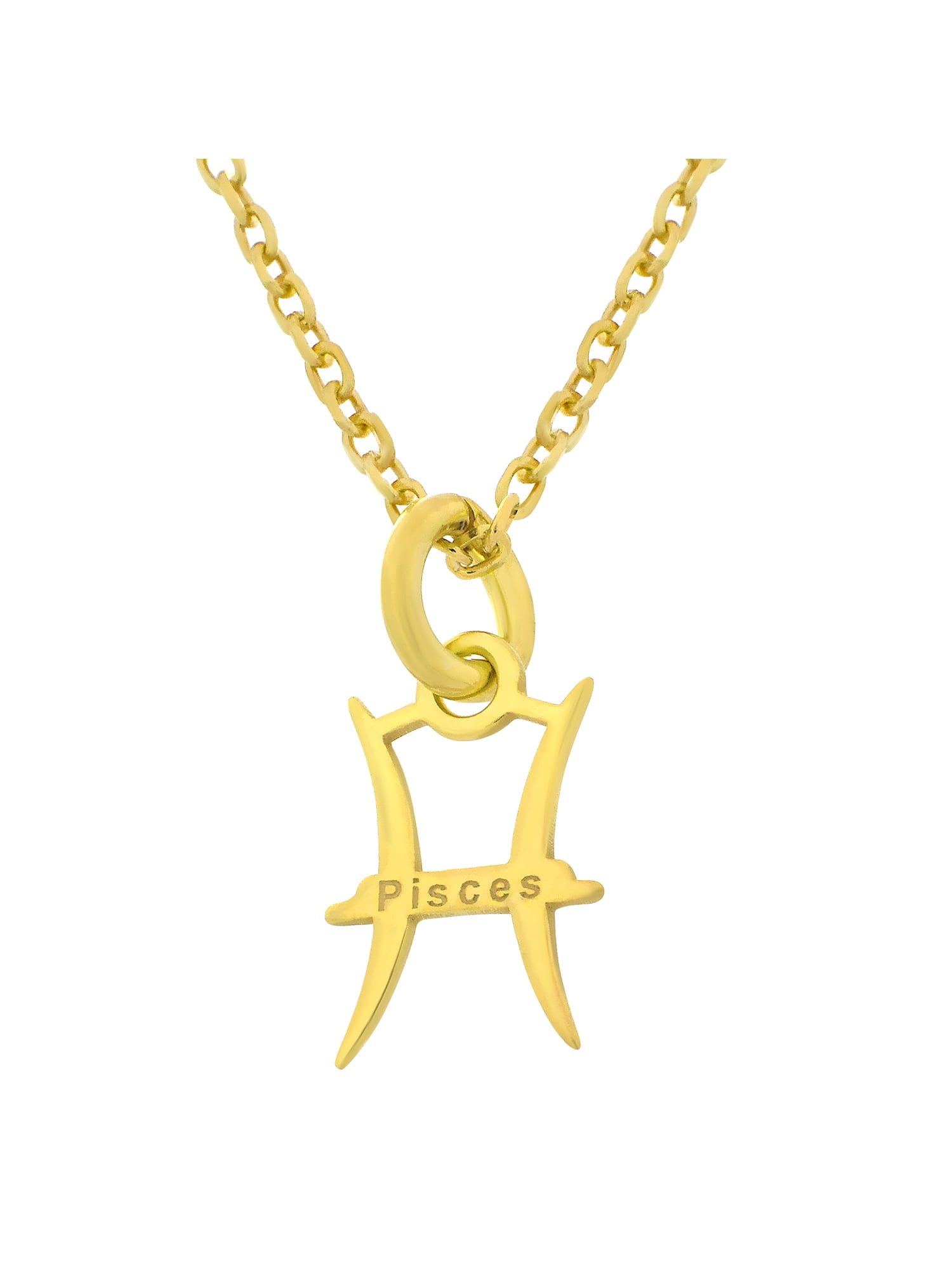 18K Gold Over Sterling Silver Pisces Zodiac Pendant Necklace 18 Inches