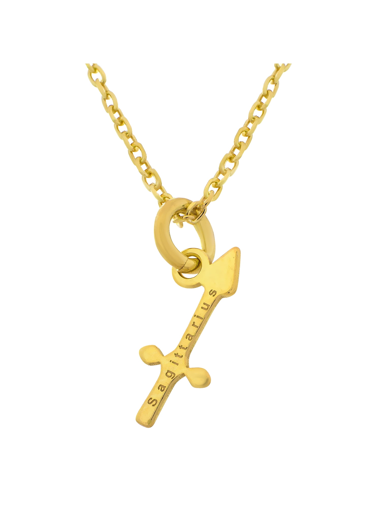 18K Gold Over Sterling Silver Sagittarius Zodiac Necklace 18 Inches