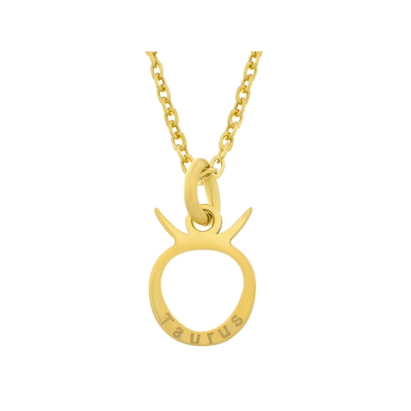 18K Gold Over Sterling Silver Taurus Zodiac Pendant Necklace 18 Inches